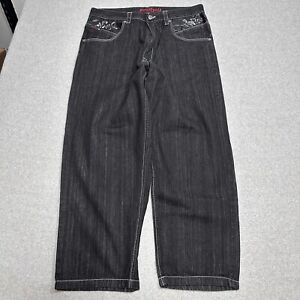 Y2K Southpole Men’s Black Straight Leg Baggy Wide Leg Jeans Size 38 (36x29)