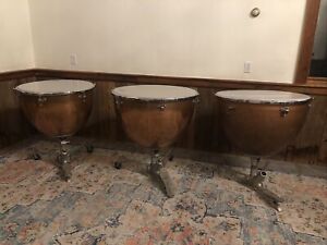 Pair Of Ludwig Timpani 26” and 29” Copper Working + 29” For Parts Good Condition