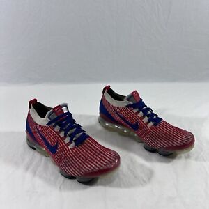Nike Air VaporMax FlyKnit 3 USA Red White & Blue CW5585-100 Mens Size 10.5