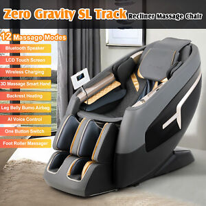 AI Voice Full Body Massage Chair Zero Gravity Recline SL-Track Wireless Charging