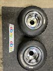 Two American pattern 5” diameter go kart racing wheels with tires Drift Trike