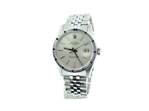 Mens Rolex Date Stainless Steel Watch Silver Stick Dial 1501