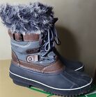 Itasca BECCA Outdoor Winter Snow Boots Black Brown Gray Fur Lined Womens Size 7