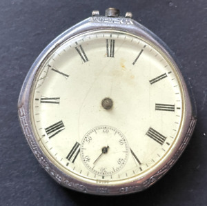 Antique Unsigned 12s Pocket Watch Parts/Repair Waltham Nickel Case 7j Swiss