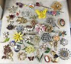 Mixed Lot Of 40 Brooch Pins Signed Unsigned Mostly Vintage