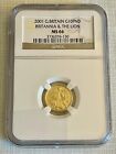 Great Britain 2001 Britannia 10 Pounds 1/10 oz Gold Coin NGC MS66 Sku#2898