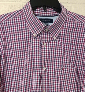 Tommy Hilfiger Red Gingham Buffalo Check Long Sleeve Shirt Men's XL