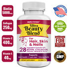 Biotin 5000 mcg Collagen Keratin 28 Ingredient Vitamin for Nail Skin Hair Growth