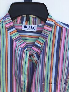 BLAIR Women's Multicolor Striped Button Up Shirt