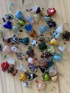 HEART WEDDING or PARTY SHOWER FAVORS  50!! Wine glass charms- SET OF 50