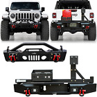 Vijay Front/Rear Bumper W/Tire Carrier&LED Light For 2020-2024 Jeep Gladiator JT (For: Jeep Rubicon)
