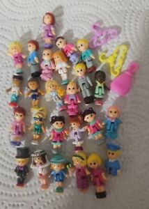 Vintage Lot Of 25 Mini Poly Pockets Dolls Collectible Mix