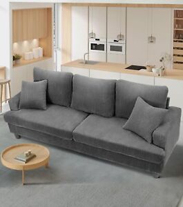 Comfy Corduroy Sofa 3 Seater Modern Couch Love Seat Settee Room Apartment