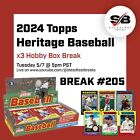 Texas Rangers 2024 Topps Heritage Hobby 3 Box Team Break #205