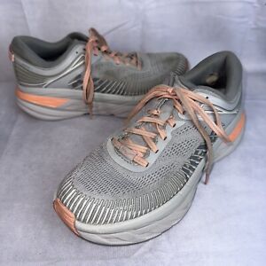 Hoka One One Womens Bondi 7 1110519 HMSH Gray Running Shoes Sneakers Size 8.5