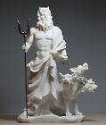 Hades Pluto God of Underworld & Cerberus Cast Marble Statue Sculpture 9.45 in