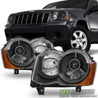Black 2008-2010 Jeep Grand Cherokee Projector Headlights 08-10 Halogen Fit only (For: Jeep Grand Cherokee)
