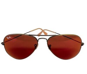 Ray-Ban RB 3025 167/2K Aviator Sunglasses Matte Bronze / Red Mirror 58mm w/case