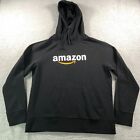 Amazon Hoodie Adult Large Black Prime Employee Staff Hooded Sweatshirt Logo