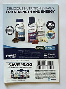 Ensure Coupons $3, Lot of 10 Expiration Date 9-30-24