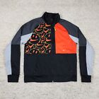 Nike Track Jacket Mens Large Black Orange Sportswear N98 Training Logo Zip