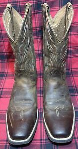 Ariat Sport Herdsman Mens Brown Leather Pull On Cowboy Western Boots Size 13D