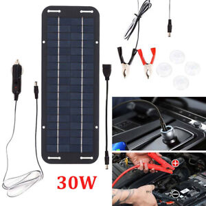 30W 12V Solar Panel Trickle Charger Battery Charger Kit Maintainer Boat Car RV