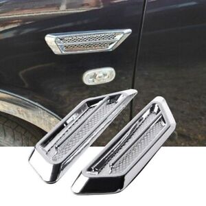 Chrome Car Side Air Flow Vent Fender Hole Cover Intake Grille Decoration Sticker