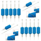 OPHIR 10PCS/Lot  Disposable Tattoo Tube Tips with Nozzle Needles Grip Blue Color