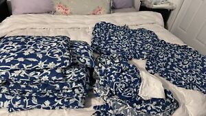 Ralph Lauren Persimmon Blue/White Full/Queen Comforter Bedskirt Two Pillow Shams