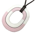 Hermes Isthme Issum Color Block Pendant Buffalo Horn Necklace Lacquer Choker Whi