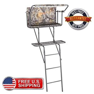 16.5 Feet Tall 2 Man Tree Stand Outdoor Hunting Blind Deer Wrap Handle Ladder