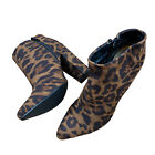 Shoe Dazzle Animal Print Heeled Ankle Boots Booties Cheetah Leopard Size 6