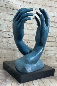 New ListingAuguste Rodin Style Bronze Copper Metal Sculpture Of `Cathedral Hands` Gift