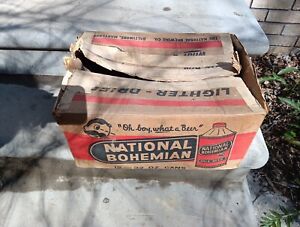 Vintage National Bohemian Cone Top Beer Can EMPTY BOX