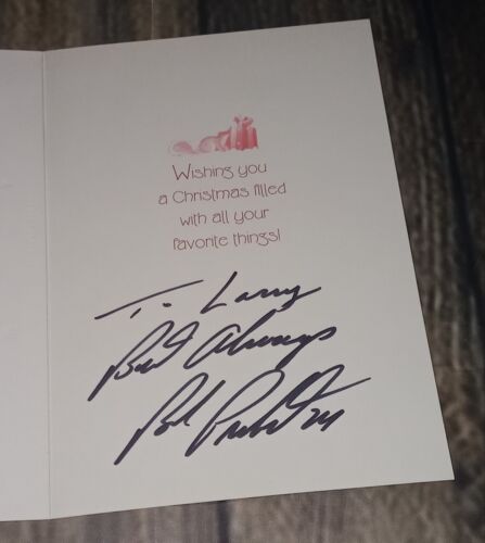 Bob Probert Autographed Detroit Red Wings NHL Legend Signed Christmas Card