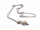 CP Sterling Silver Pearl & Helzberg Diamonds Drop pendant 18” Chain Necklace