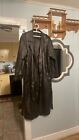 Phase 2 brown leather trench coat. long size large 4 button belt amd cuff belts