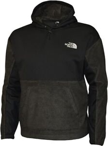 The North Face Men's Fleece Jacket Pullover Hoodie BLACK OVERSIZED FIT-   LARGE