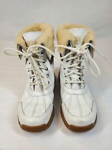 UGG Australia Girls Butte ll 1001936 White Leather Ankle Snow Boots Size 5