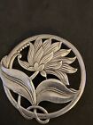 Vintage 1940s Sterling Silver Flower Brooch Pin Signed Truart 5g 2 Inches