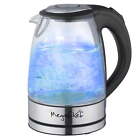 New Listing1.7Lt Glass and Stainless Steel Electric Tea Kettle Auto Shut Off LED Light
