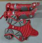 Rawlings Catchers Gear Shin Guards And Chest Protector Red CP900J Age 12 & Under
