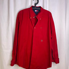 Tommy Hilfiger Red long sleeve Button down with unique crest placement. Size XL