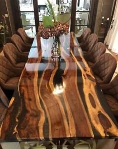 Large Indoor Resin Dining Table Epoxy Coffee Table Living Room Table Live Edge