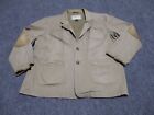 Orvis Fishing Jacket Men's 48 Brown Blazer Cotton Elbow Patches Button FLAWS*