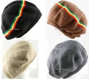 1 Piece 100% Cotton Rasta Tam Beret Cap Hat Crown Reggae Marley Jamaica Size M/L