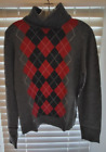 Apt 9 Women’s 100% Cashmere Turtleneck Sweater Red and Gray Size L