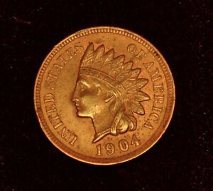 1904 indian head penny cent AU++++