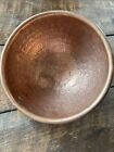 Vintage Hammered Copper Mixing Bowl with Brass Thumb Ring heavy gauge duty